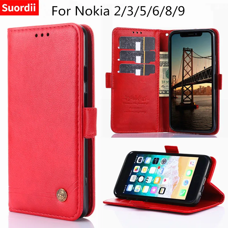 Откидной Чехол кошелек для Nokia 2 3 5 6 8 9 мягкий кожаный чехол Fundas с отделениями