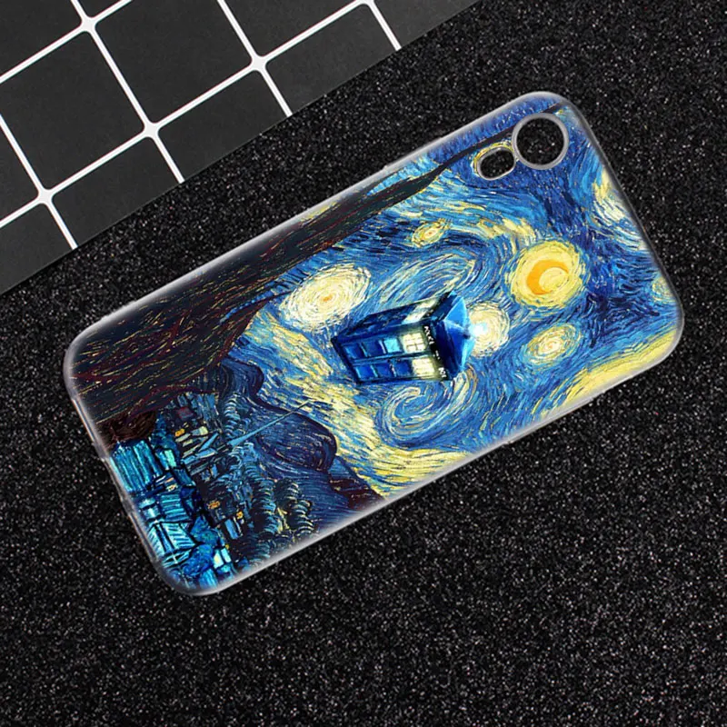 Hot Van Gogh Tardis Fashion Silicone Case Cover for Apple iPhones 11 Pro XS Max X XR 7 8 6 6s Plus 5S SE TPU Soft Phone Cases | Мобильные