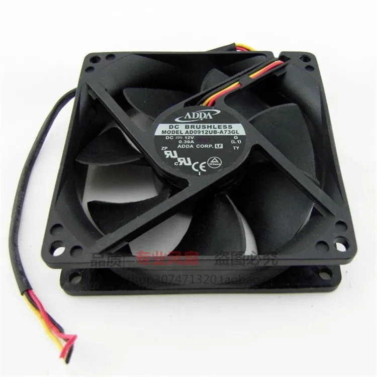 ADDA AD0912UB A73GL DC 12V 0.33A защитного стекла 92x92x25 мм 3 Провода Сервер вентилятор