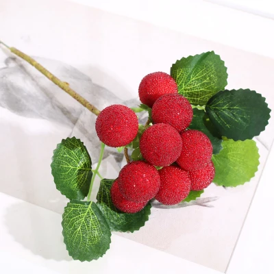 Big waxberry yumai Красная Ветка Клубники Искусственные Фрукты Красная Залив Фруктовая Ветвь Дерева Главная Настольная вечеринка Сад Фестиваль Декор - Цвет: Big waxberry