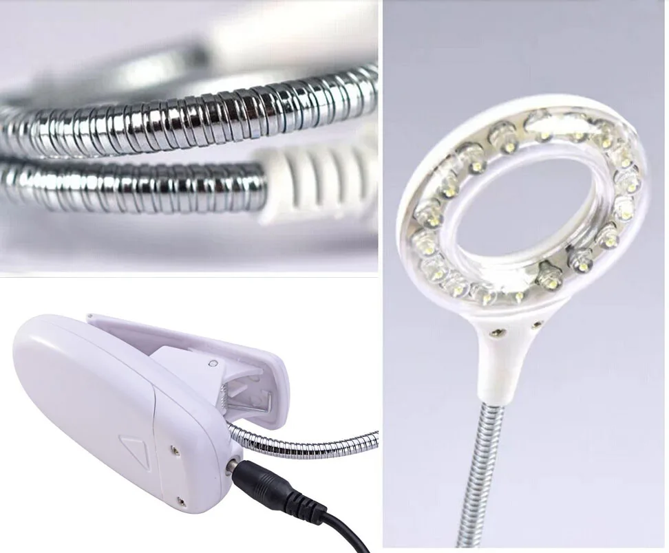 Гибкая Настольная лампа для чтения книг 18 LED USB перезарядка ночник ноутбука