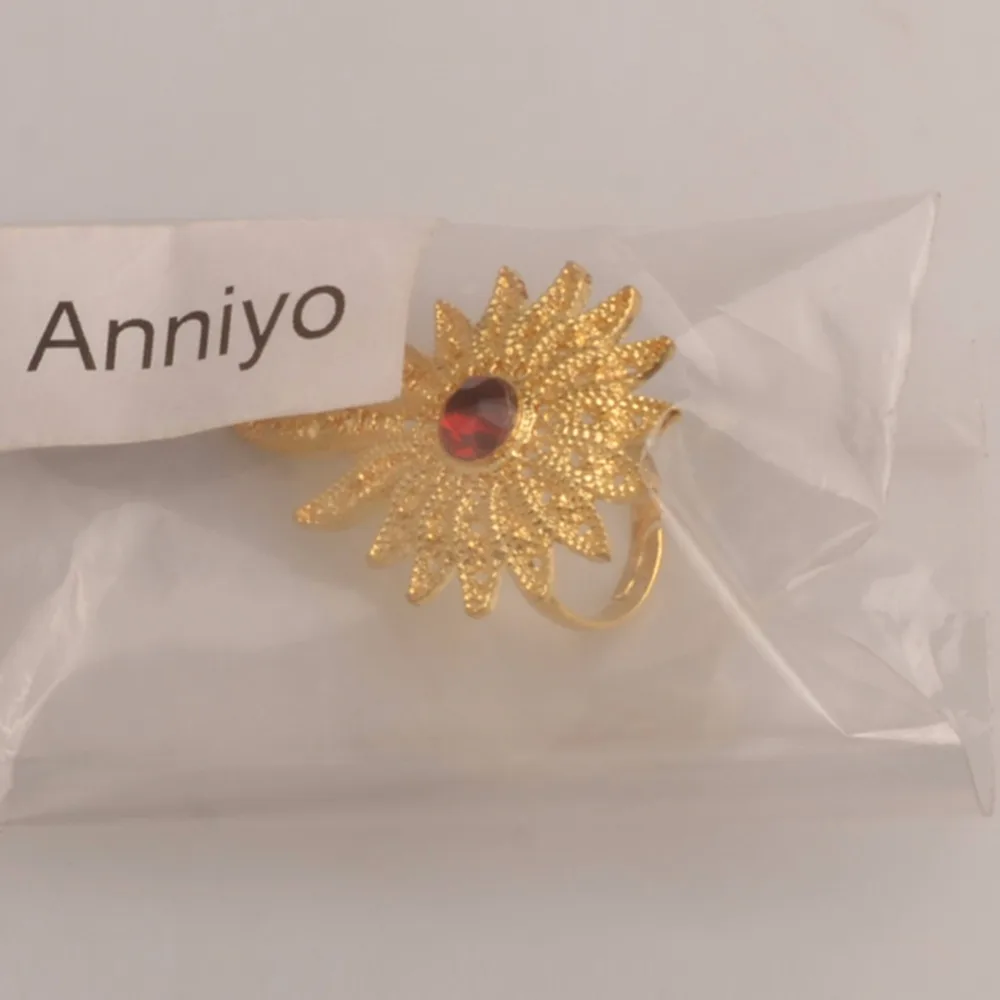 Эфиопское кольцо Anniyo с изменяемым размером ювелирные изделия золотой цвет