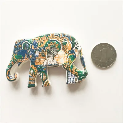 india elephent Мир Путешествия Холодильник Магнит Путешествия Сувенир Холодильник стикер украшения 3D магнитная пряжка Малайзия Великобритания Таиланд Париж - Цвет: india elephent