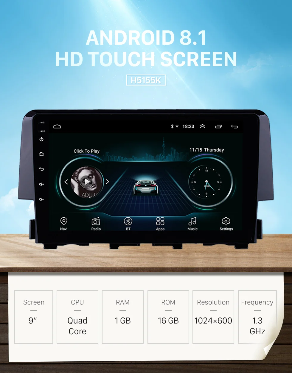 Seicane Android 8,1 2 DIN Автомобильный радио головное устройство плеер для Honda Civic gps навигация поддержка Carplay камера заднего вида SWC