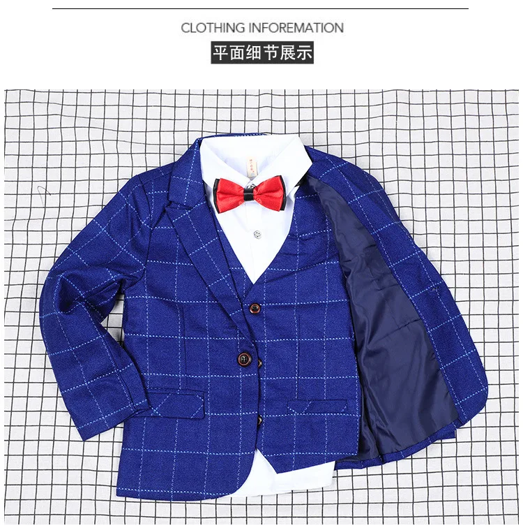 4 предмета Блейзер брюки и галстук для мальчиков|Блейзеры| |