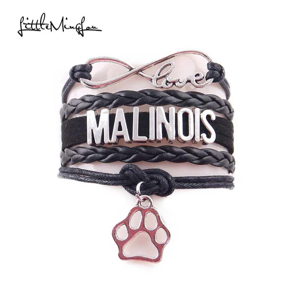 Маленький MingLou Бесконечность любовь браслет &quotмалинуа&quot ПЭТ подвеска собачья