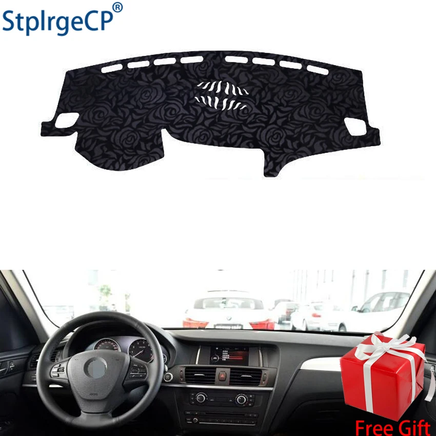 

Rose Pattern Non-slip Car Dashboard Cover Dash Mat Pad DashMat ANti-UV Car Sticker for BMW X3 2013 2014 2015 2016 Car Styling