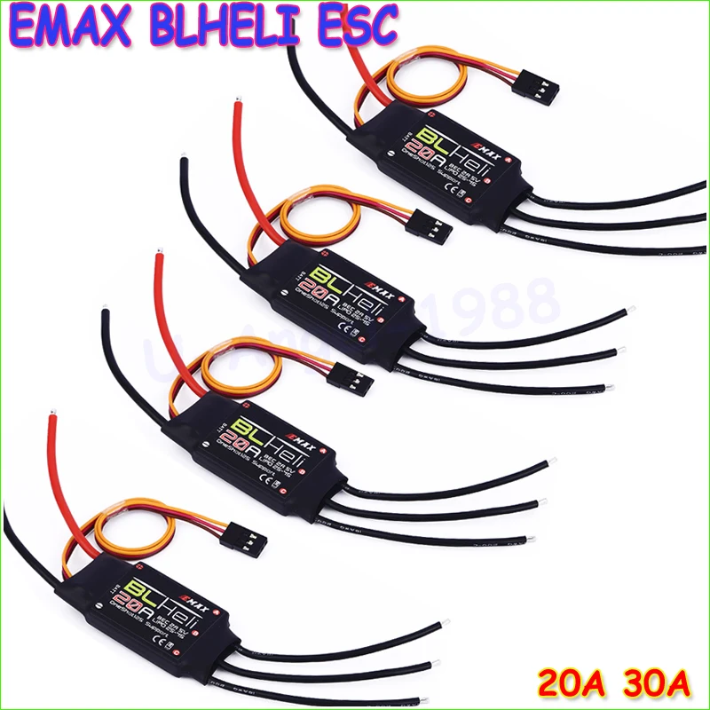 4 шт./лот EMAX BLHELI 20A 30A 2A 5V электрический регулятор скорости для квадрокоптера QAV250 250
