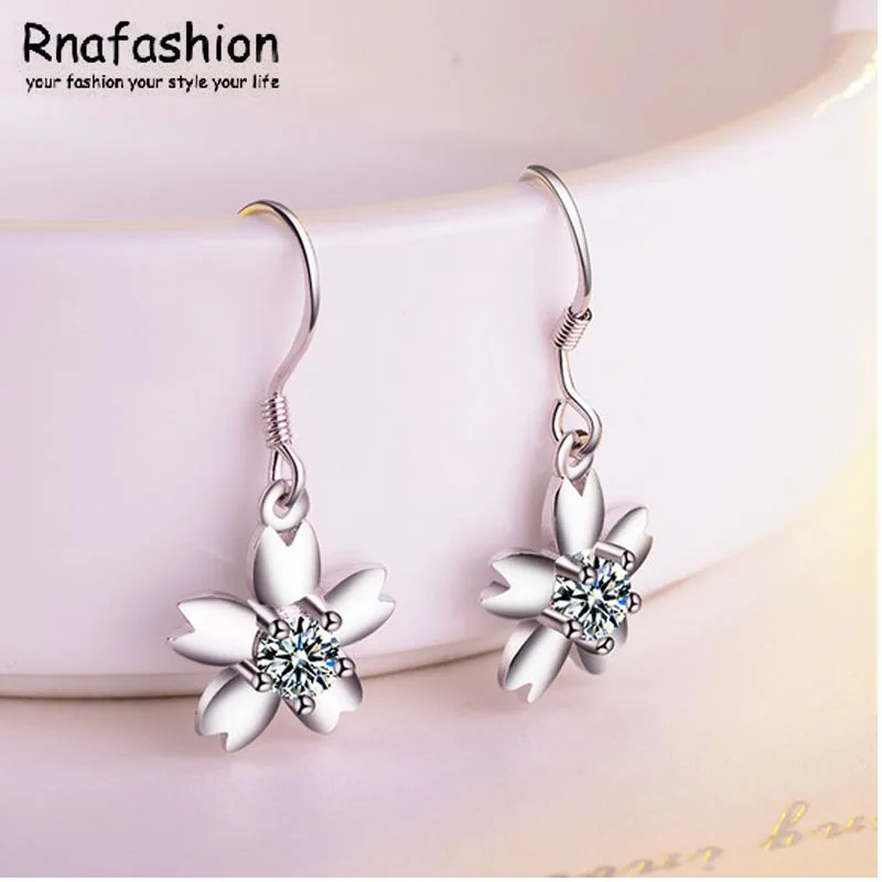 RNAFASHION новые модные темпераментные цветочные ювелирные изделия из стерлингового