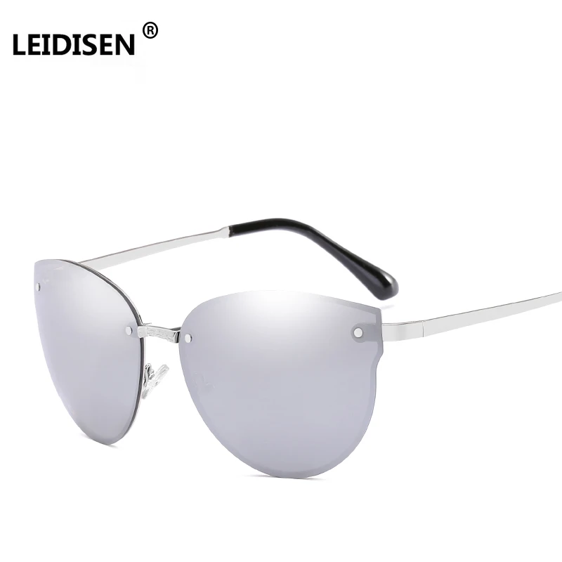 Женские и мужские зеркальные солнцезащитные очки LEIDISEN без оправы UV400|brand sun