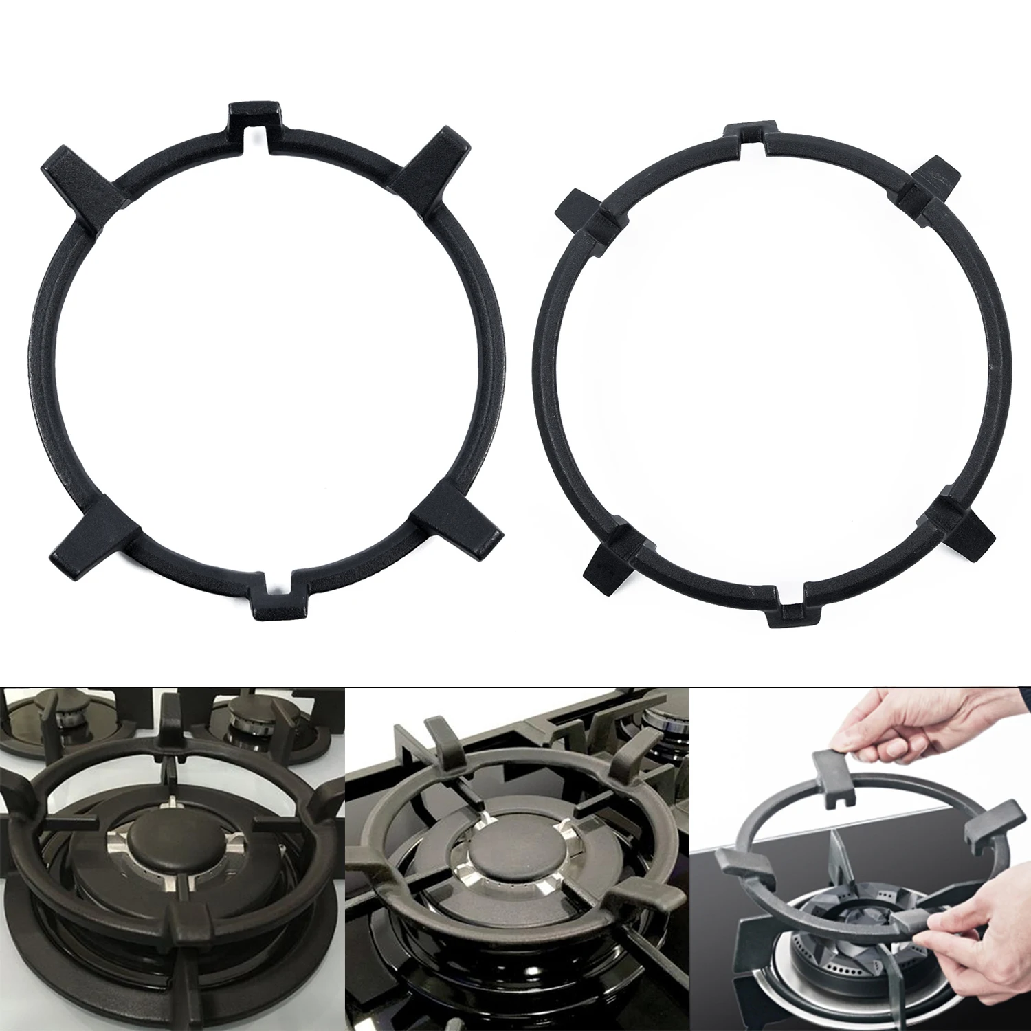 Hot Universal Cast Iron Wok Pan Support/Stand For Burners Gas Hobs & Cookers Home Garden Supplies | Spoon Rests Pot Clips
