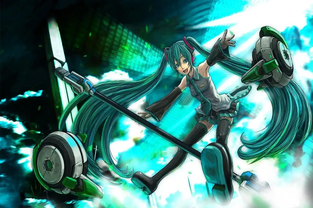 Хацунэ мику Vocaloid музыка аниме 36 x 24 30 20 18 12 дюймов Big Boy девушка комната печать
