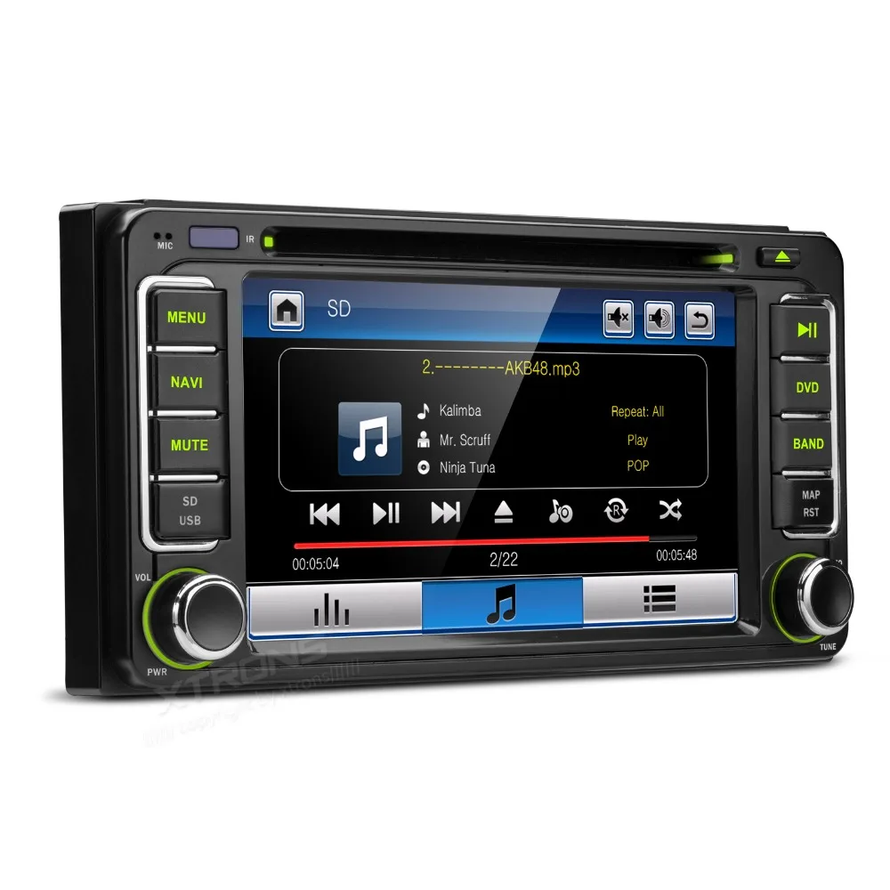 Игрок DVD для автомобиля XTRONS 6.2 дюйма 2 дин с радио и GPS-навигацией для Toyota Land Cruiser 100 Series 1998-2007 Avanza Prado 4Runner RunX.