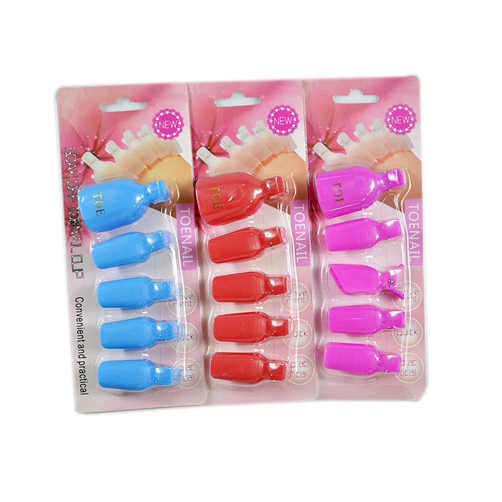 5 шт./компл. ногтей Nail Art Педикюр Инструменты для снятия Пластик высокое качество нейл-арта био-Гели Soak Off Кепки зажим для стопы ног NJ190