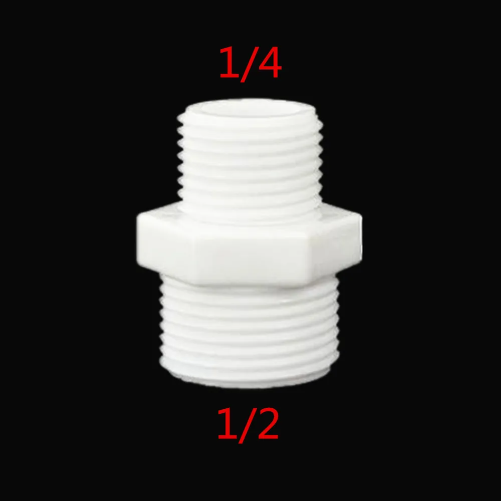 02-04 Пластиковая трубка пневматический фитинг 1/" 1/4" 3/" 1/2" 3/" 1" BSP Мужской X Мужской сменный шестигранный соединитель для ниппелей - Цвет: 02-04