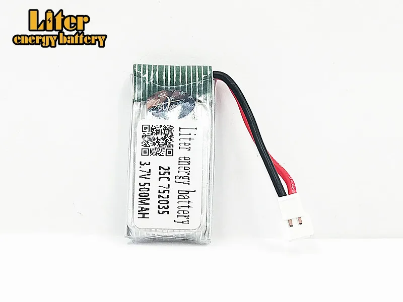 3 7 V 500mAh 752035 25C Lipo батарея для Hubsan X4 H107 H107L H107D JD385 JD388 RC вертолет Квадрокоптер |
