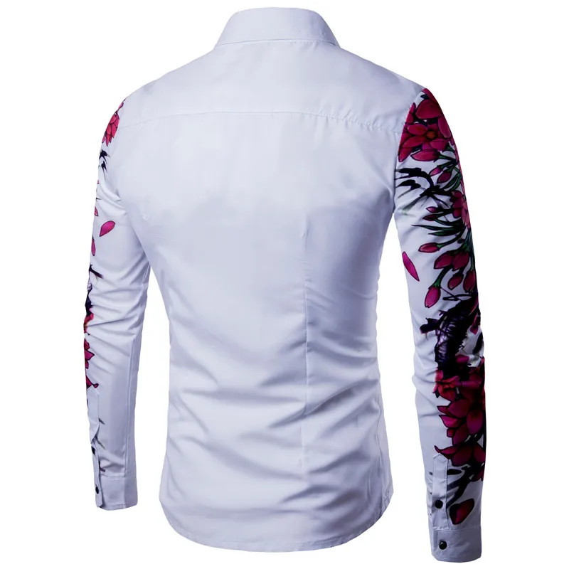

Embroidery Men Shirts Business Long Sleeve Turn-down Collar Spring&Autumn Men's Fashion Tops White Shirts