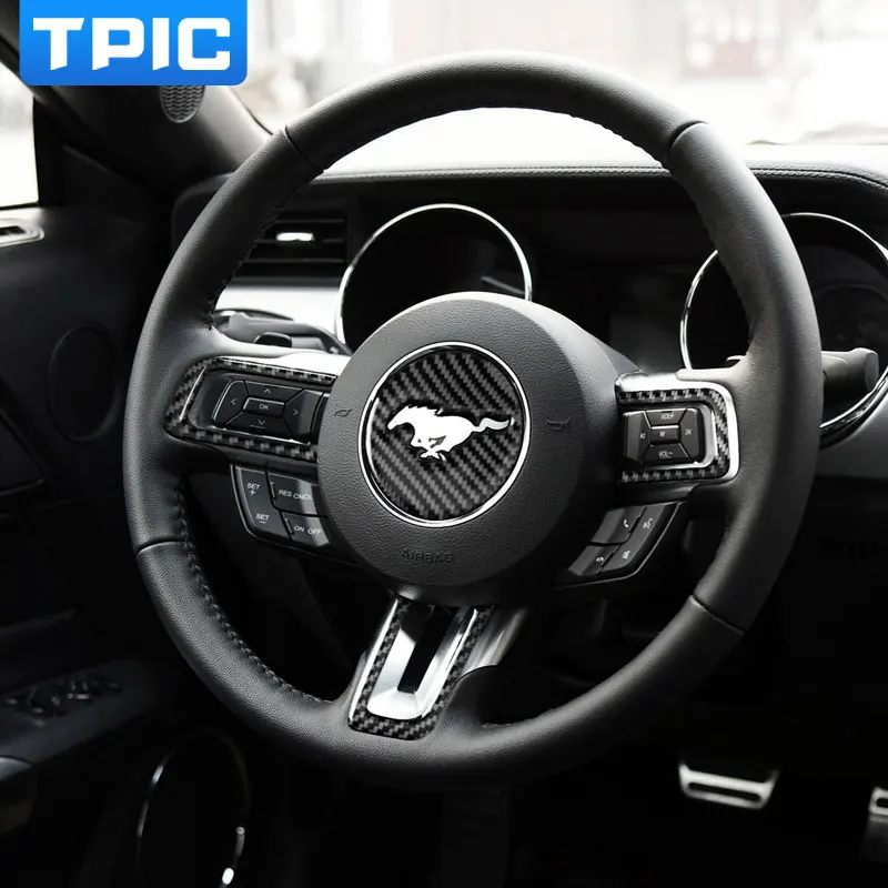 TPIC для Ford Mustang 2015 2020 рулевое колесо из углеродного волокна кнопка эмблема 3D
