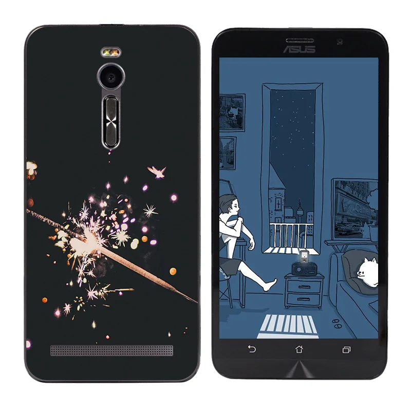Soft Silicone Cover Case for ASUS Zenfone 2 ZE551ML ZE550ML Triangle Printing Phone Zenfone2 |