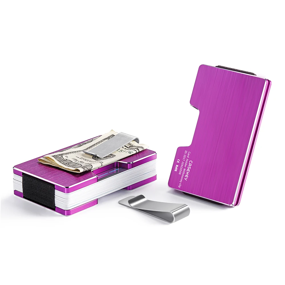 Тонкий металлический держатель для карт Casekey с блокировкой Rfid|Держатели и