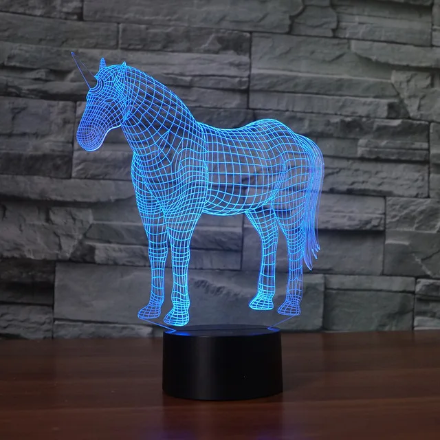 

Unicorn 3D Night Lights LED Colorful USB Touch Switch Acrylic Desk Table Lamp Children Bedroom Stereo Lamp Home Decoration