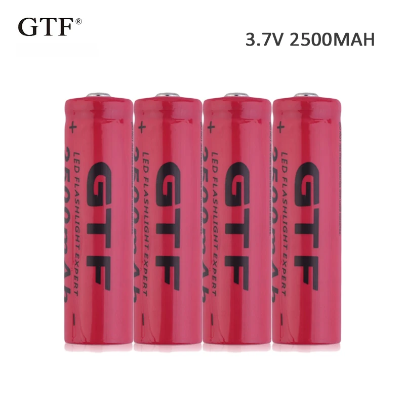 GTF 2500 мАч 14500 перезаряжаемая литиевая батарея наконечник 3 7 в фонарик Аккумулятор