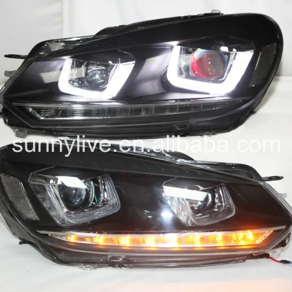 Светодиодный налобный фонарь Golf 6 devil eye с объективом проектора 2009 2013 YZV2 типа|golf