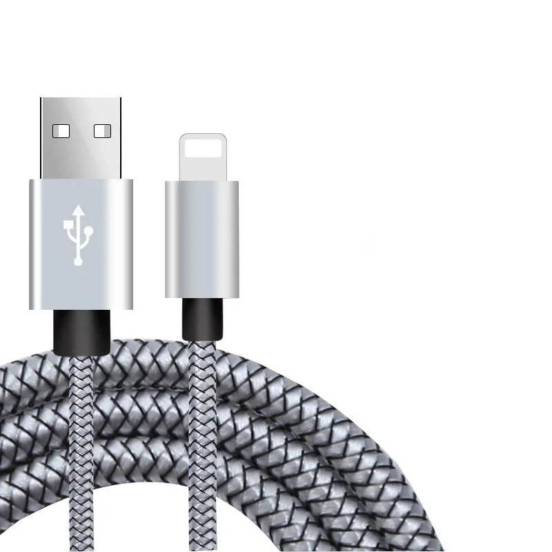 Серебристый 20 см 1 м 2 м 3 м данных USB быстрое зарядное устройство кабель для iPhone 6 S 6s 7 8 плюс X Xs Max XR X 5S iPad зарядки происхождения короткий длинный провод шнур - Цвет: Серебристый