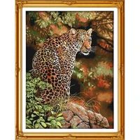 everlasting love christmas cheetah 2 chinese cross stitch kits ecological cotton stamped 11 ct 14 ct new store sales promotion