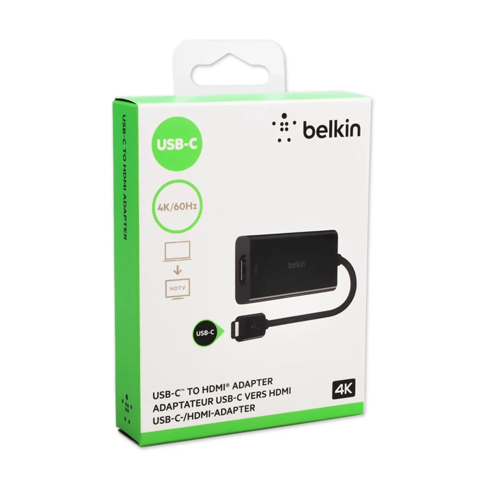 Belkin оригинальный USB-C к HDMI адаптер 4 К/60 Гц Тип-C кабель для HDTV MacBook Pro с розничной