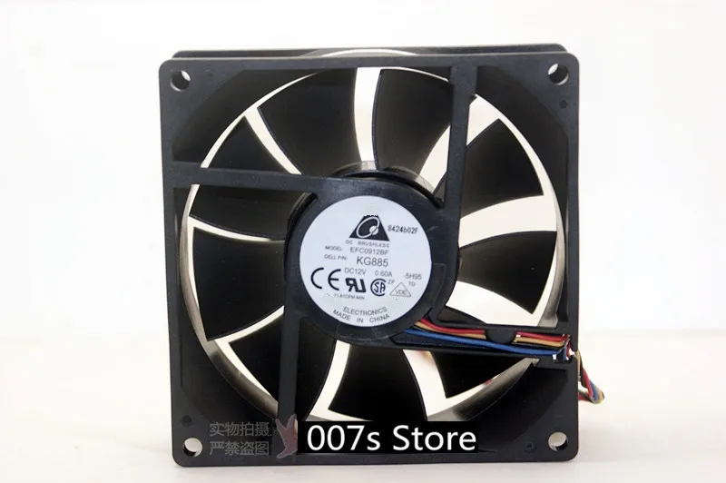 Радиатор охлаждения Вентилятор Для DELTA EFC0912BF 9032 9 см ШИМ DC 12V 0.60A 4Pin для DELL D8YJP A00