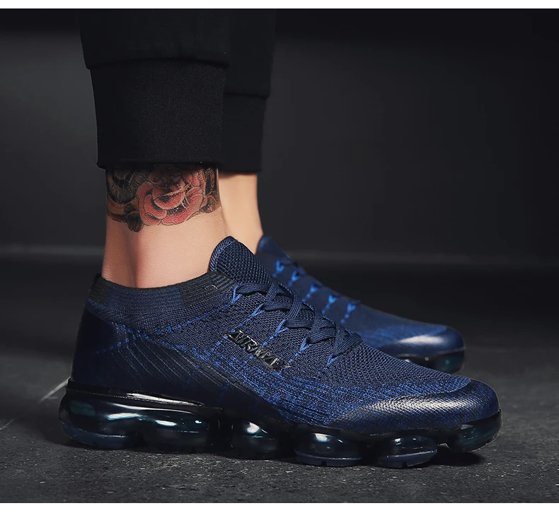 Мужские кроссовки; женская обувь для бега; Vapormax_ ; дышащая обувь с максимальной подушкой; Повседневная сетчатая обувь; увеличивающая рост; цвет белый, черный
