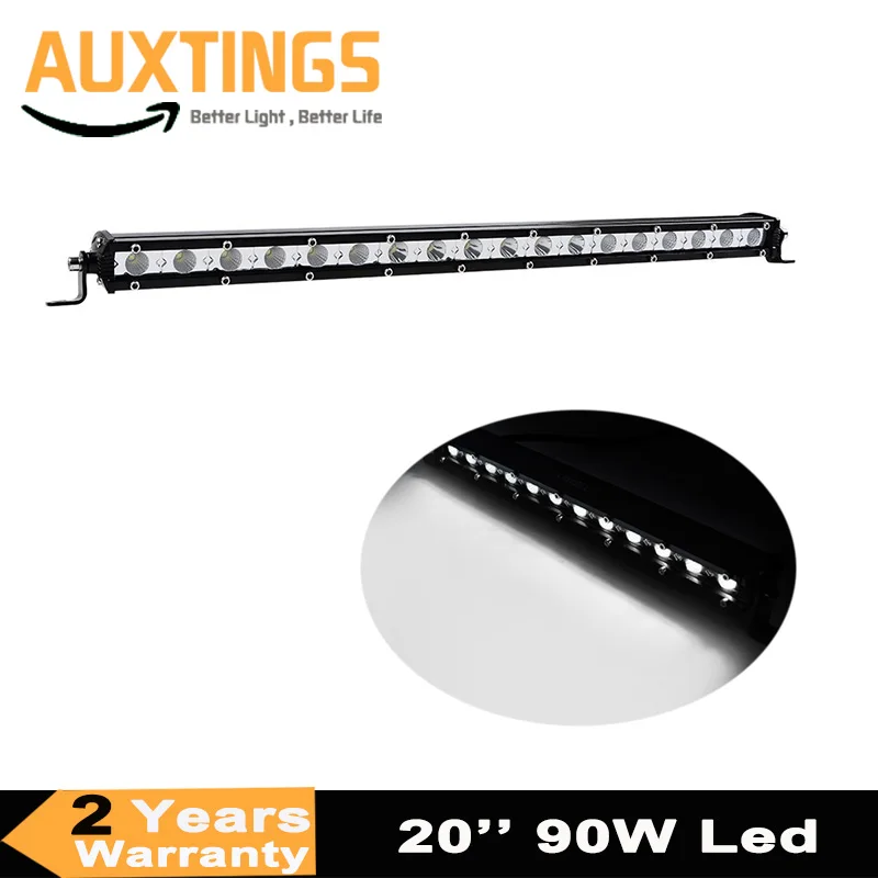 Super Slim 90W LED Work Light Bar Single Row Offroad LED Lamp Foglight LED Tractor Car Lights for 4WD Jeep