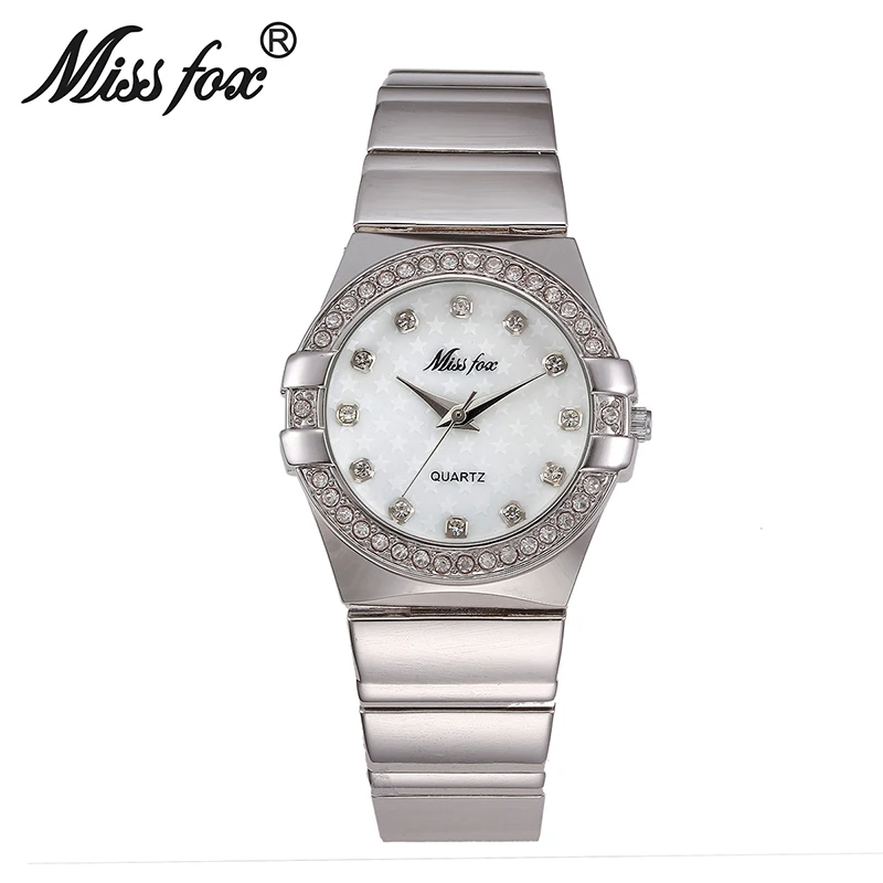 MISSFOX золотые часы модный бренд со стразами женские наручные Xfcs Grils Superstar original