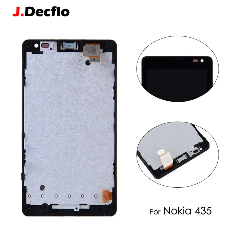 Для microsoft Nokia Lumia 435 1069 1070 ЖК дисплей с сенсорным экраном дигитайзер в сборе рамкой