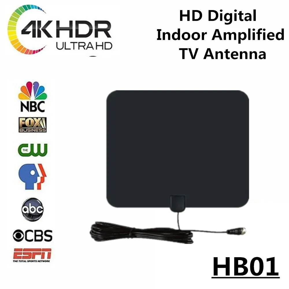 Vmade 50 Miles HD цифровой крытый усиленный коннектор для ТВ антенны DVB-T2 наземного