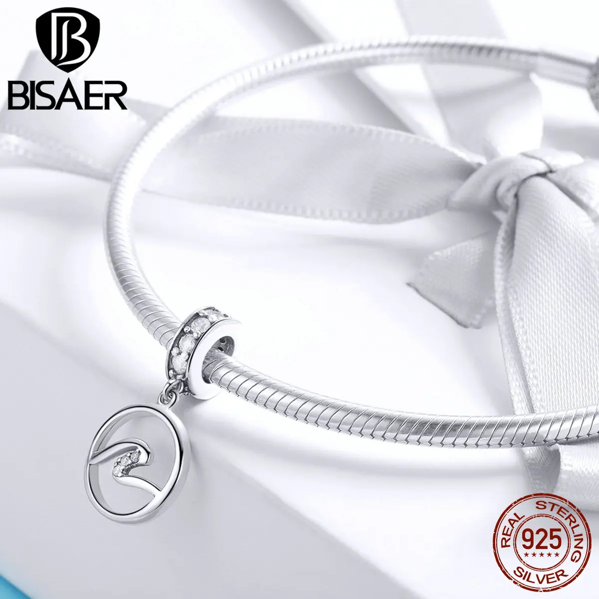 Горячая Распродажа от BISAER искусственное серебро простые геометрические бусины