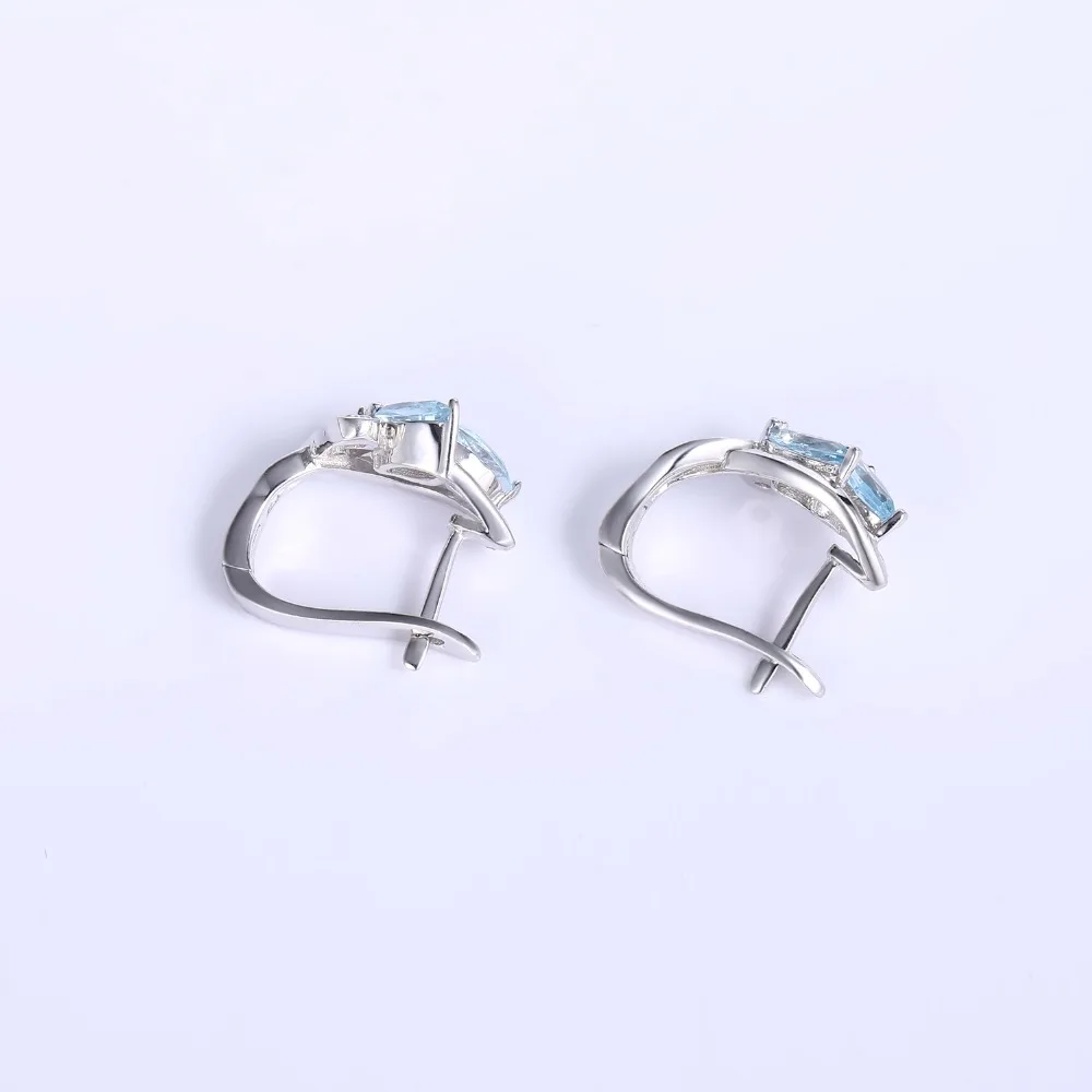 GEM'S балетные классические 925 пробы серебряные серьги набор колец для женщин Свадебные украшения с голубым топазом