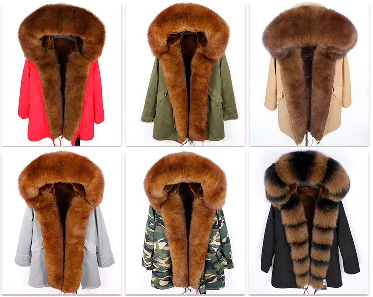 OFTBUY пальто с натуральным мехом, зимняя куртка, Женское пальто, воротник из лисьего меха, подкладка из искусственного меха, длинная парка, уличная одежда, модная верхняя одежда