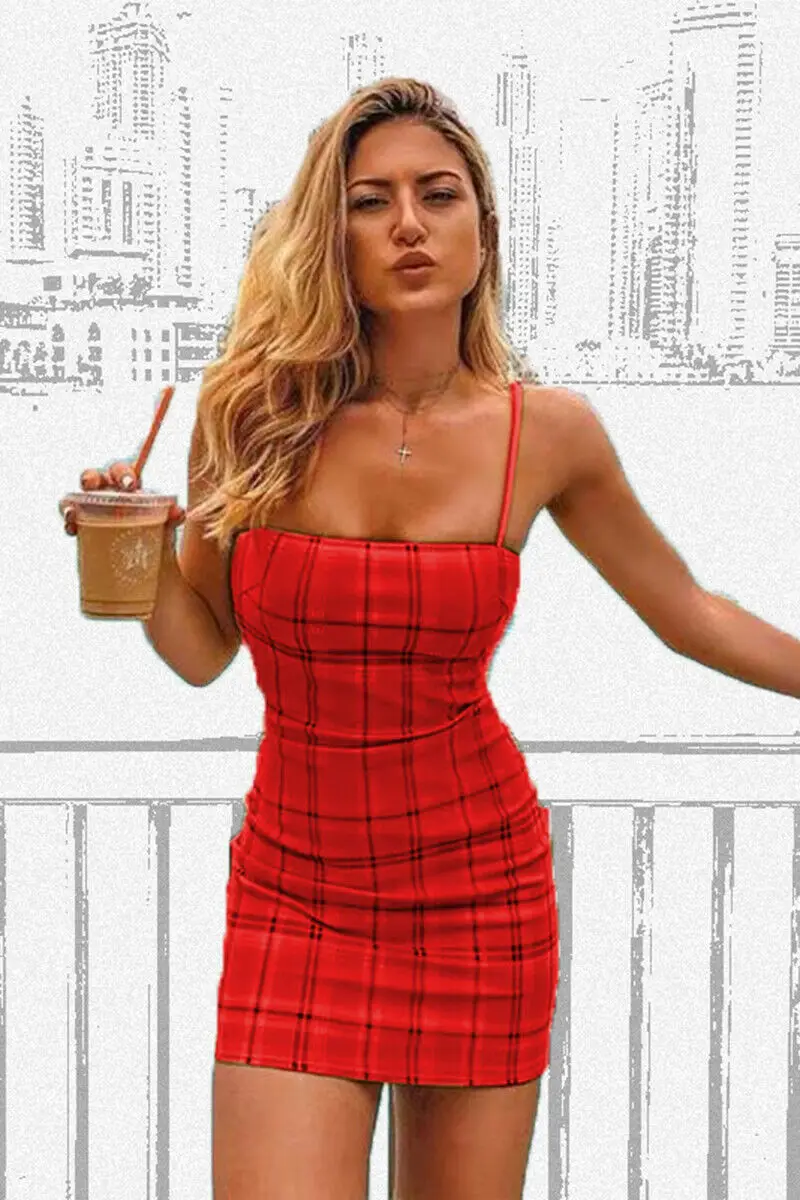 Женская сетчатая клетчатая облегающая вечерняя одежда без рукавов для клуба