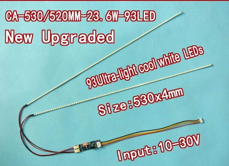 

Free shipping 20pcs 23.6'' W 530mm Adjustable brightness led backlight strip kit,Update 23.6inch-wide LCD CCFL to LED backlight