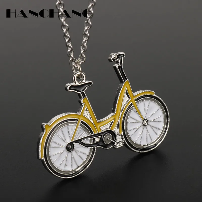 HANCHANG Accessories Poular Shared Bikes OFO Necklace Creative Pendants for Unisex Jewelry Link Chain Two Wheel Collier | Украшения и