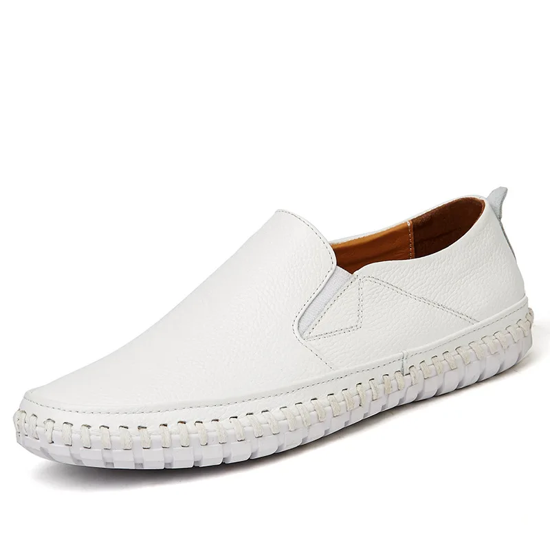 COSIDRAM 2018 Soft Genuine Leather Men Loafers Flat Shoes Casual Moccasins Flats Plus Size 45 46 47 BRM-016 | Обувь