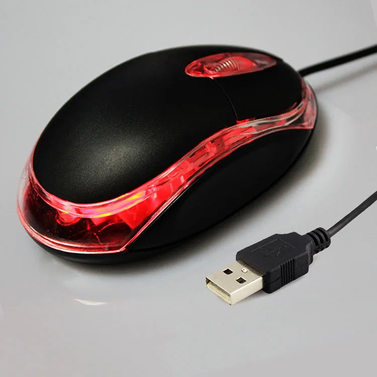 Короткая черная USB 2 0 3D светодиодная оптическая Проводная игровая мышь для ПК