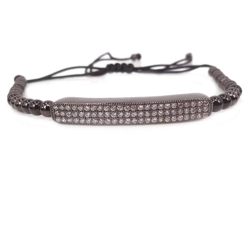 Новый модный пистолет черная длинная трубка и 4 мм черные круглые бусины браслет