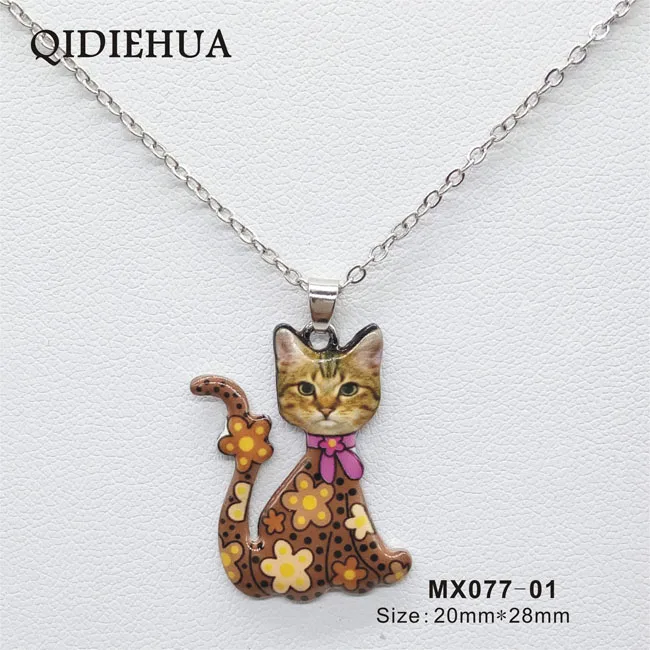 Ожерелье с подвеской в виде кота и животного унисекс|choker pendant|color chokerdog necklace |
