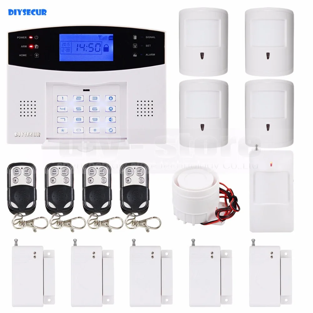 DIYSECUR DIY 99 Беспроводная 7 Проводная защита зоны Gsm Sim сигнализация комплект Pet