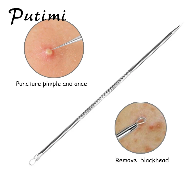 Putimi 7/5/4/3Pcs инструмент для удаления угрей комплект комедонов игла для чистки лица зажим Пинцет для удаления прыщей инструмент для удаления прыщей ложка для Уход за лицом инструмент