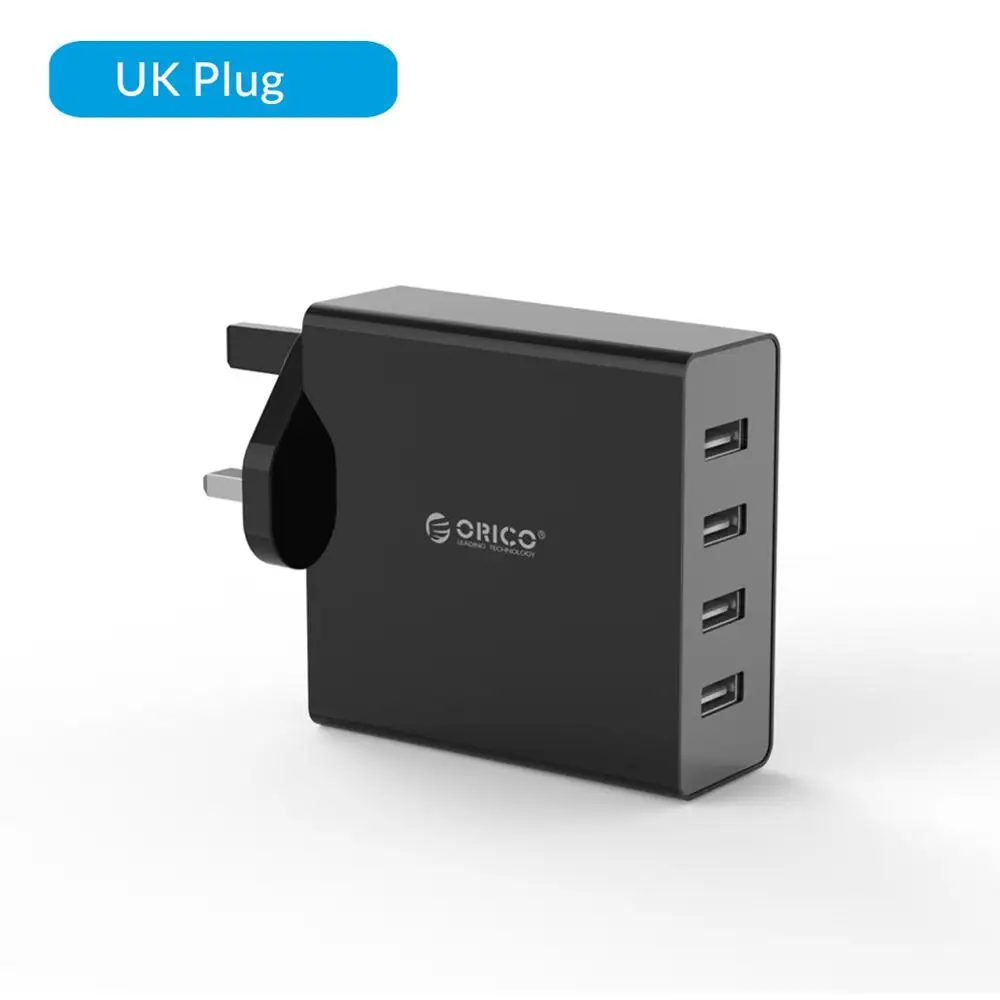 Великобритания ORICO 4 порта настенное USB зарядное устройство для телефона 5V2. 4A* 4 6A30W общий выход USB зарядное устройство адаптер для iPhone планшета - Тип штекера: Великобритания