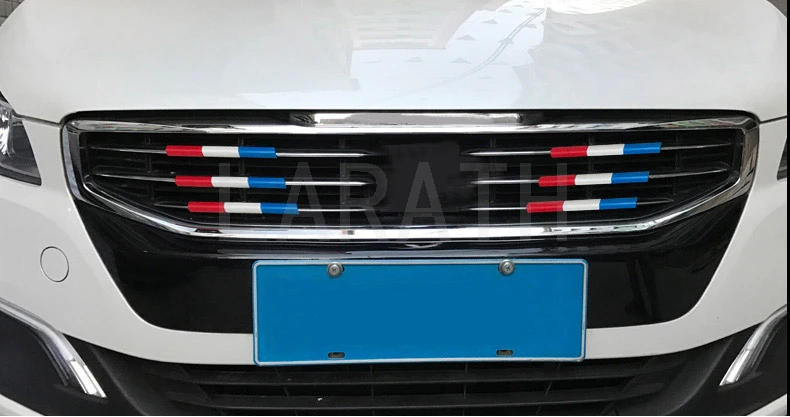 Для peugeot 508 5008- 3 цвета декоративные полоски из АБС-пластика украшены сетчатой решеткой автомобильные аксессуары 9 шт./1 комплект